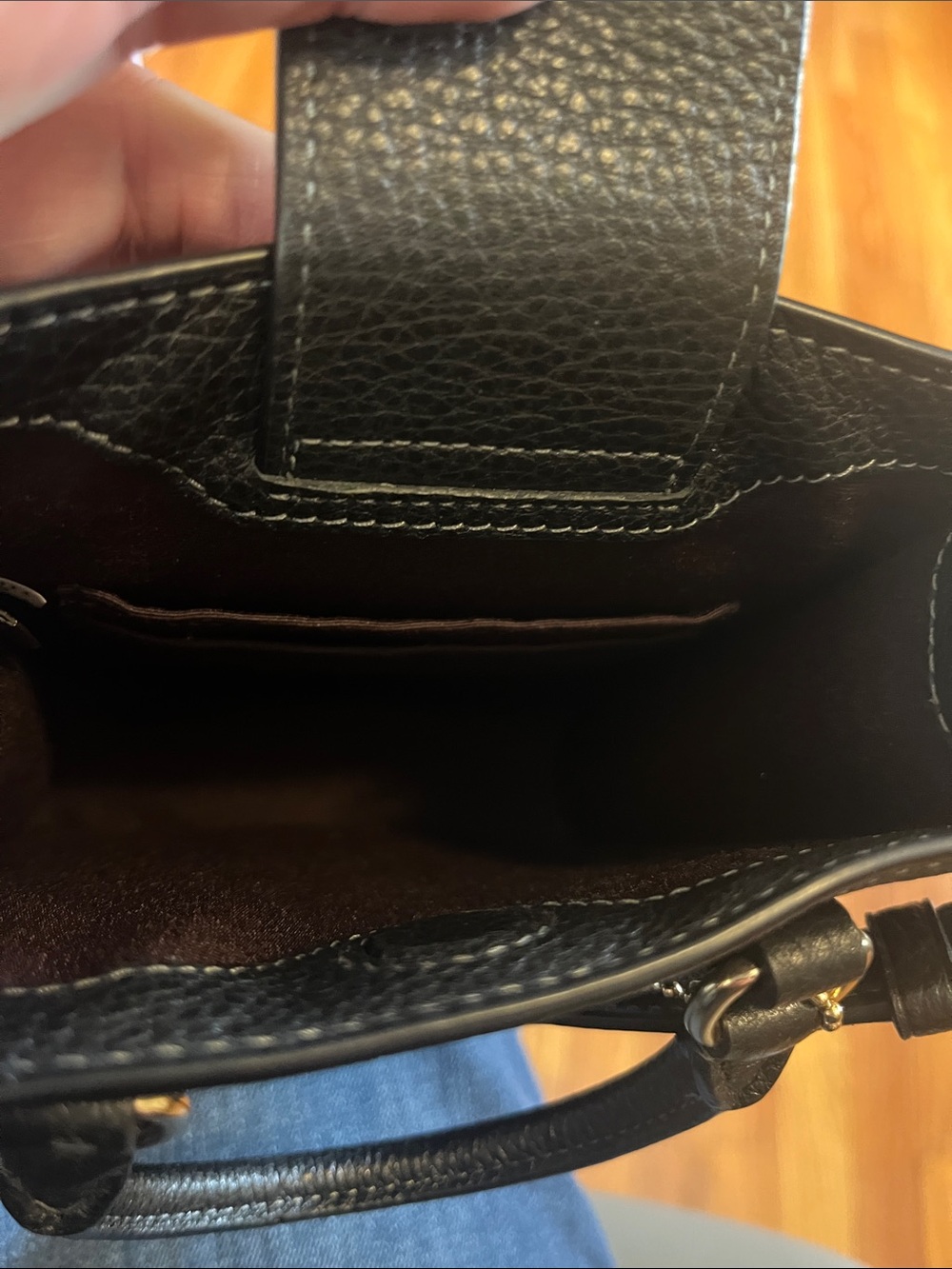 Coach North South Mini Tote Bag Black Pebbled Leather - Picture 7 of 8